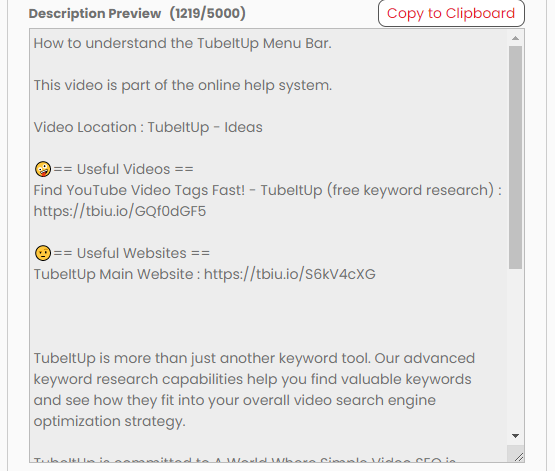 TubeItUp Description Preview