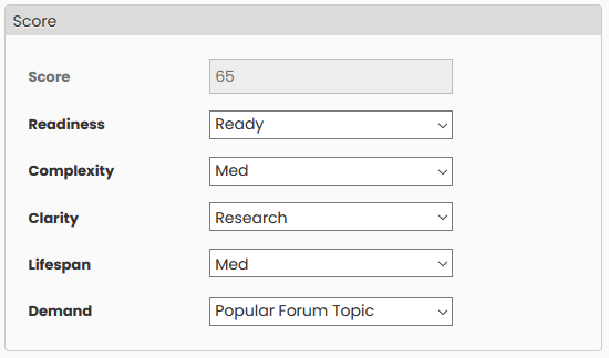 idea score - complete